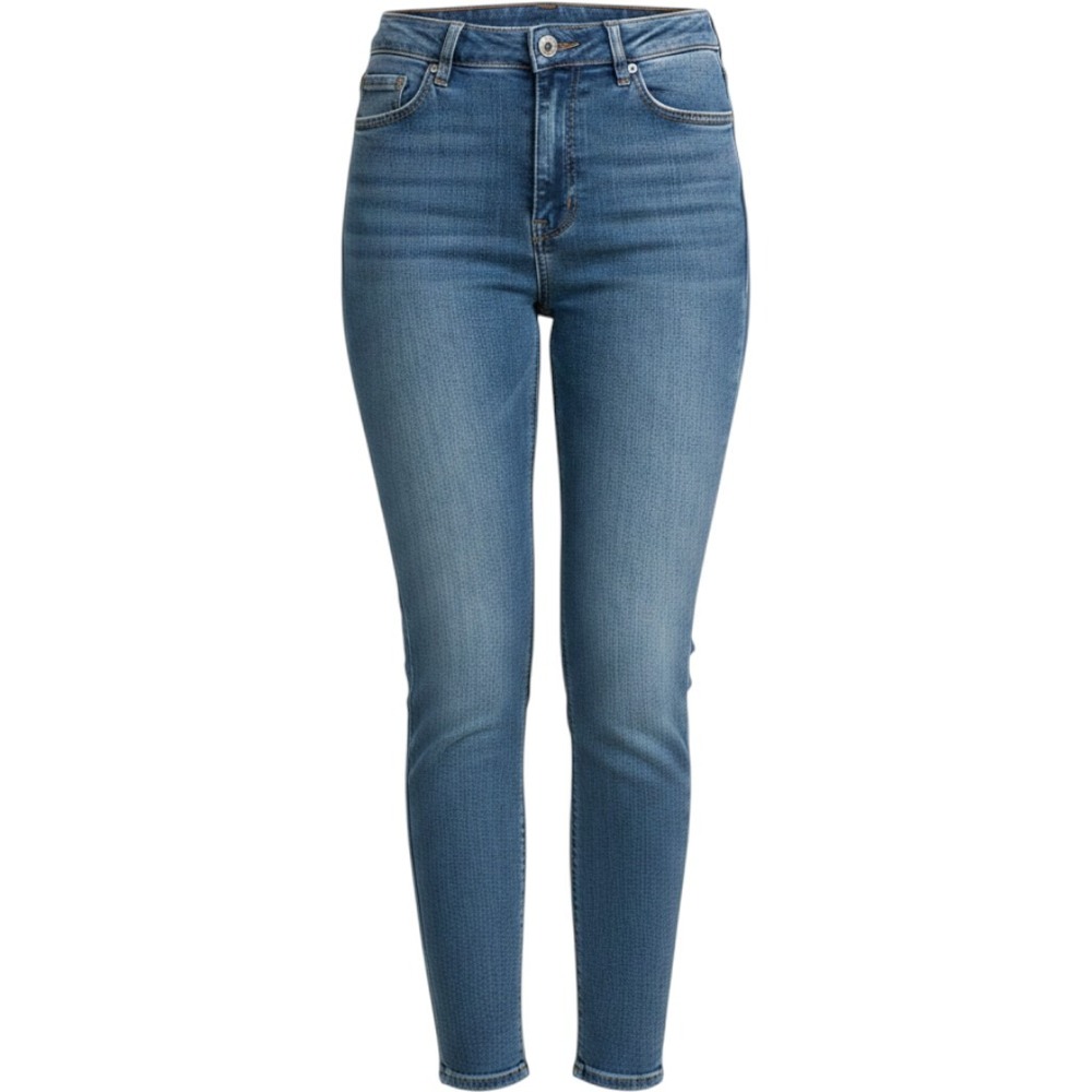 Chico's Blue So Slimming Girlfriend Ankle Pearl Embellished Jeans